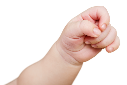 Little baby hand gesturing finger