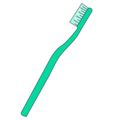 simple flat plastic toothbrush mint green