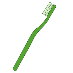 simple flat plastic toothbrush green