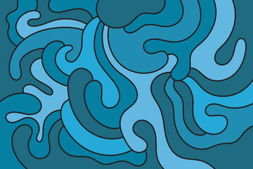 Seamless pattern with blue waves. Vector illustration for your design