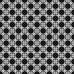 Black and white seamless pattern texture. Greyscale ornamental graphic design. Mosaic ornaments. Pattern template. Vector illustration. EPS10.