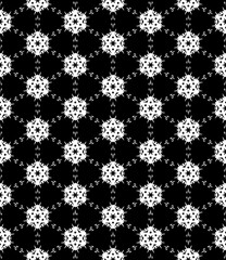 Naklejka na ściany i meble Black and white seamless pattern texture. Greyscale ornamental graphic design. Mosaic ornaments. Pattern template. Vector illustration. EPS10.