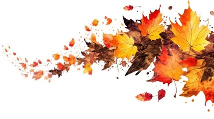 Autumn leaves frame. Illustration AI Generative.