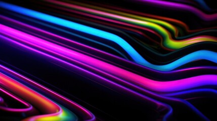 Fototapeta premium Vivid holographic neon background. Illustration AI Generative.