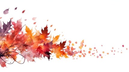 Autumn leaves frame. Illustration AI Generative.