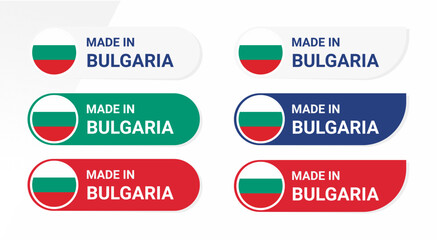 Icon made in Bulgaria isolated on white background.  vector illustration Bulgaria flag. Bulgaria Button