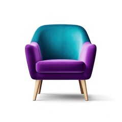 Obraz na płótnie Canvas Modern vivid armchair isolated. Illustration AI Generative.