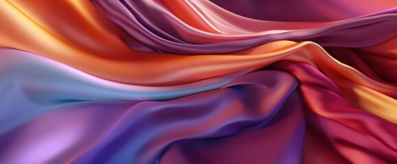 Luxury silk wave background. Illustration Generative AI.