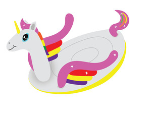 unicorn float colorful raft cute illustration