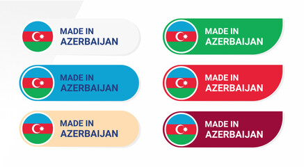 Icon made in Azerbaijan isolated on white background.  vector illustration Azerbaijan flag.