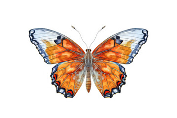 Obraz na płótnie Canvas Butterfly with colorful wings isolated on white. Generative AI.