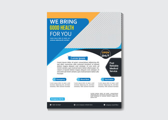 Obraz premium Vector medical healthcare flyer template