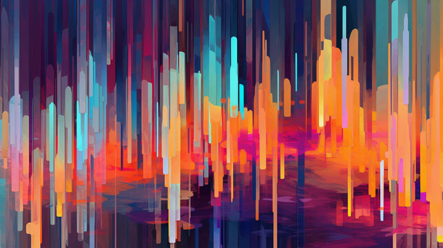 Colorful Abstract Glitch Effect Background