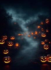 Halloween Day background copy space, for web design greeting card poster, advertising work,generative ai illustration