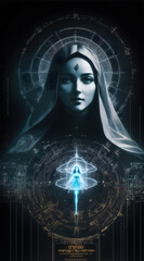 Heilige Maria Cyberpunk Kunst Generativ AI
