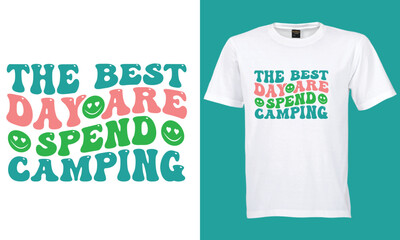 Best camping wavy,retro,typography t shirt design