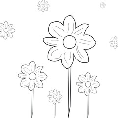 Simple and minimal line art Flower design