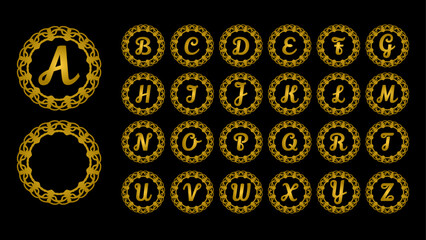 mandala gold logo set