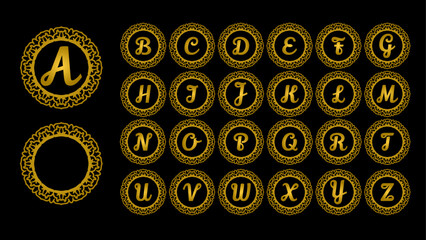 mandala gold logo set