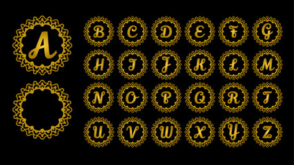 mandala gold logo set