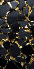 Cracked black and gold background