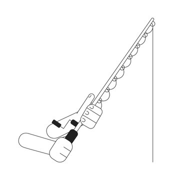 fishing rod black and white clip art preview