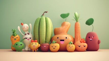 Obraz premium Lovely Colorful And Fresh Tropical Fruits With Pastel Background ; Generating AI Illustration