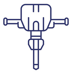 jackhammer line icon on white