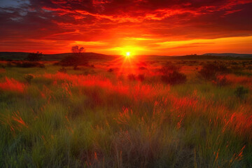 Fototapeta premium Sweeping Colors of the Evening Sky. Generative AI
