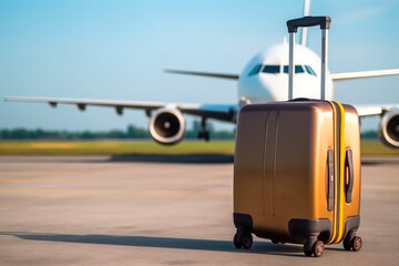 The Road to Success: Suitcase on a Runway. Generative AI