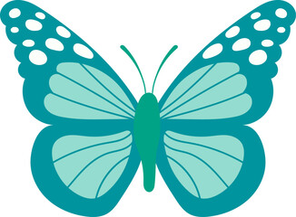 butterfly on white background in flat style, isolated vector