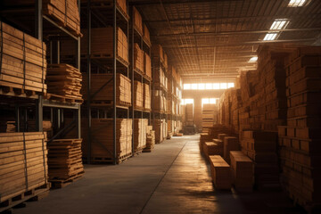 Organized Warehousing: Palletized Cargo in Racks. Generative AI