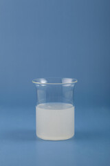 Solution of xanthan gum in glass flask. Xanthan gum is added to sauces, yogurts, smoothies and...