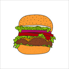 hamburger isolated on white background