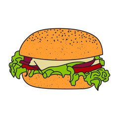 hamburger isolated on white background