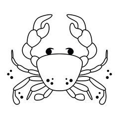 Astrological zodiac sign. Cancer Symbol. Constellations. Colorful isolated icon. Cartoon style. Logo, print, avatar template. Vector outline, line art illustration isolated on background