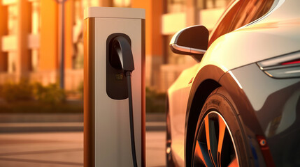 Electric vehicles and electric vehicle chargers with Ai Generated