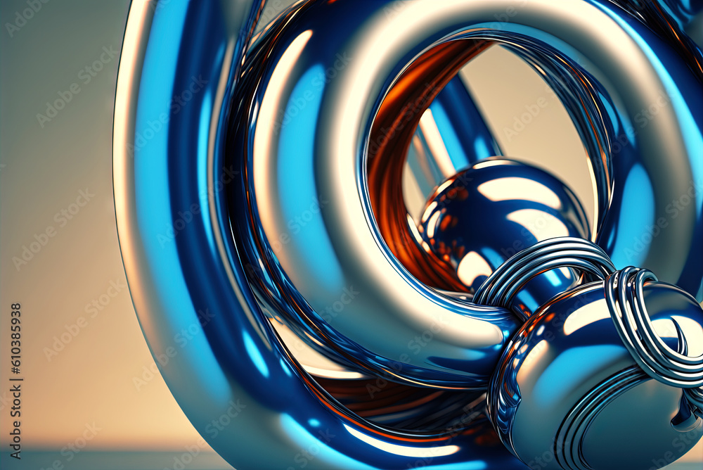 Aufkleber abstract chrome pipes composition. industry themed background with shiny metallic connected pipes. g