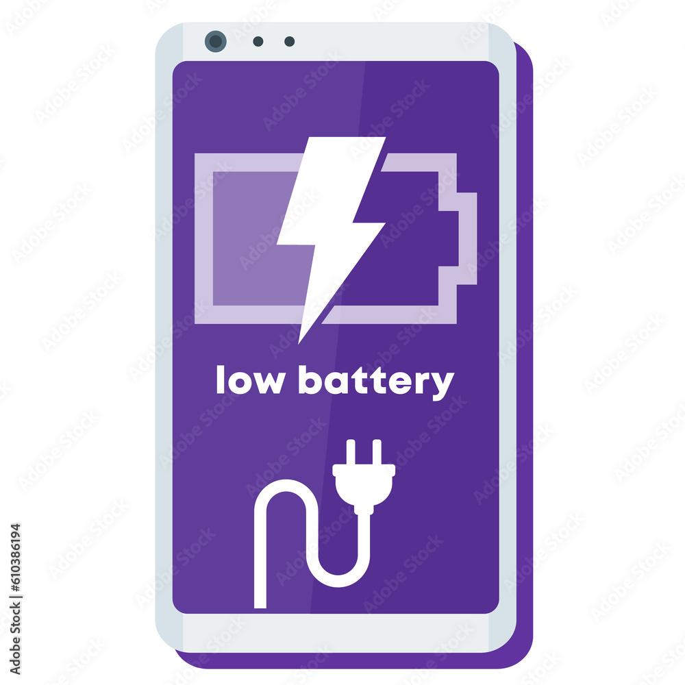 Poster Low battery icon with phone