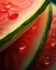 AI generated close up photo of juicy watermelon slice