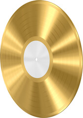 Gold Vinyl Record Music Disc Award Blank 3D Rendering