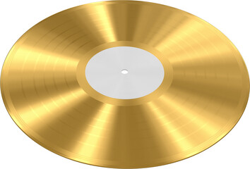 Gold Vinyl Record Music Disc Award Blank 3D Rendering