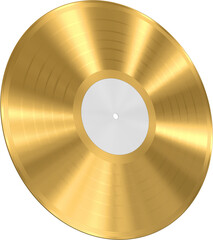 Gold Vinyl Record Music Disc Award Blank 3D Rendering