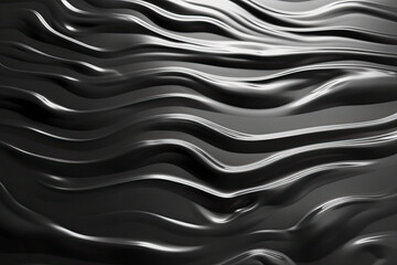 Liquid gray wavy plastic texture. Wrinkle silicone sheet. Generative AI