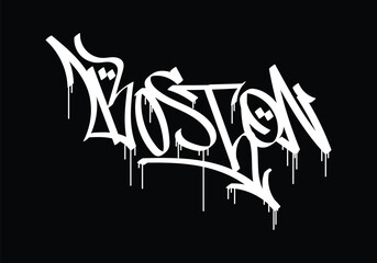 graffiti tag design word BOSTON