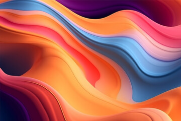  Abstract colorful wave background, generative ai