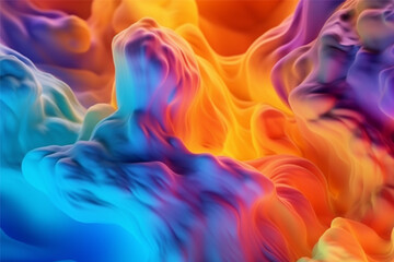  Abstract colorful wave background, generative ai