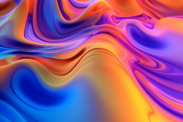 Fototapeta premium Abstract colorful wave background, generative ai