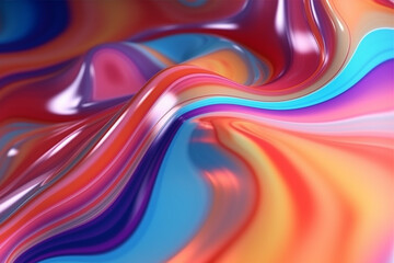 Abstract colorful wave background, generative ai