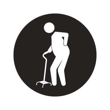 recommend clip art: old man with crutches icon